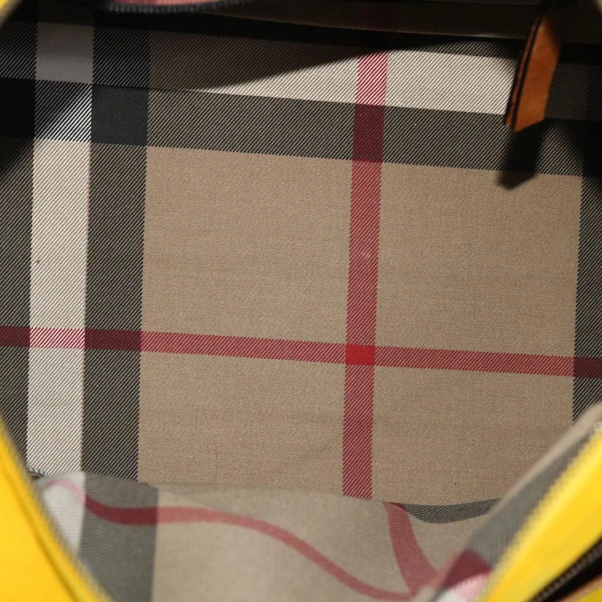 Trendy Inspired Burberry Shoulder Bag Canvas Leather Yellow Auth Bs7538