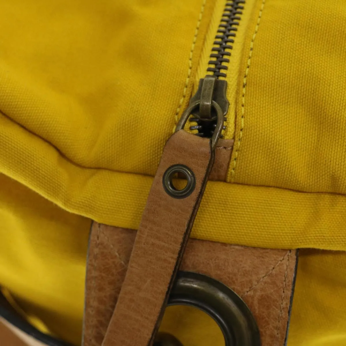 Trendy Inspired Burberry Shoulder Bag Canvas Leather Yellow Auth Bs7538