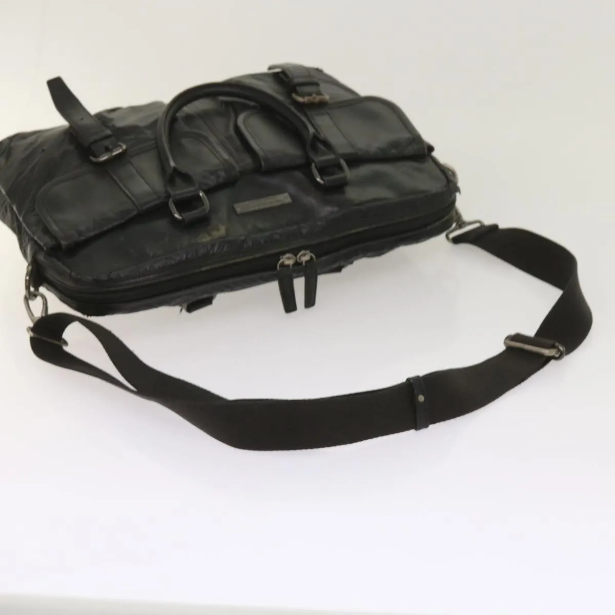 Trendy Inspired Burberry Shoulder Bag Leather 2set Brown Black Auth Bs11672