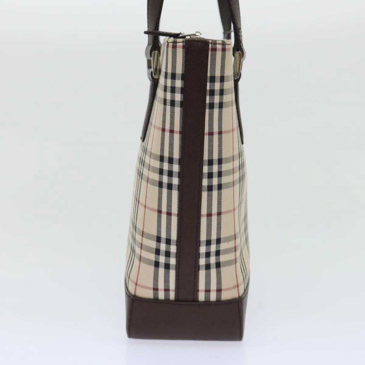 Trendy Inspired Burberry Shoulder Bag Nylon Leather Beige Auth Ep1699