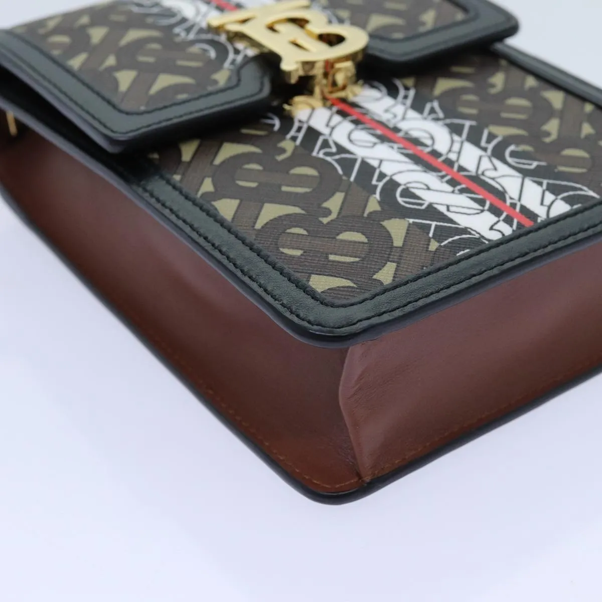 Trendy Inspired Burberry Shoulder Bag Pvc Leather Brown Auth 70330a