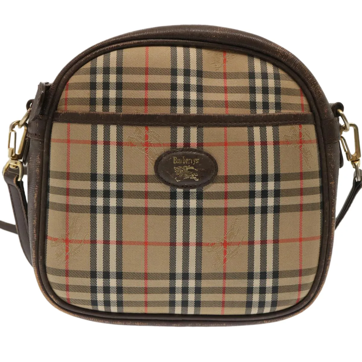 Trendy Inspired Burberryss Nova Check Shoulder Bag Canvas Beige Auth 72616