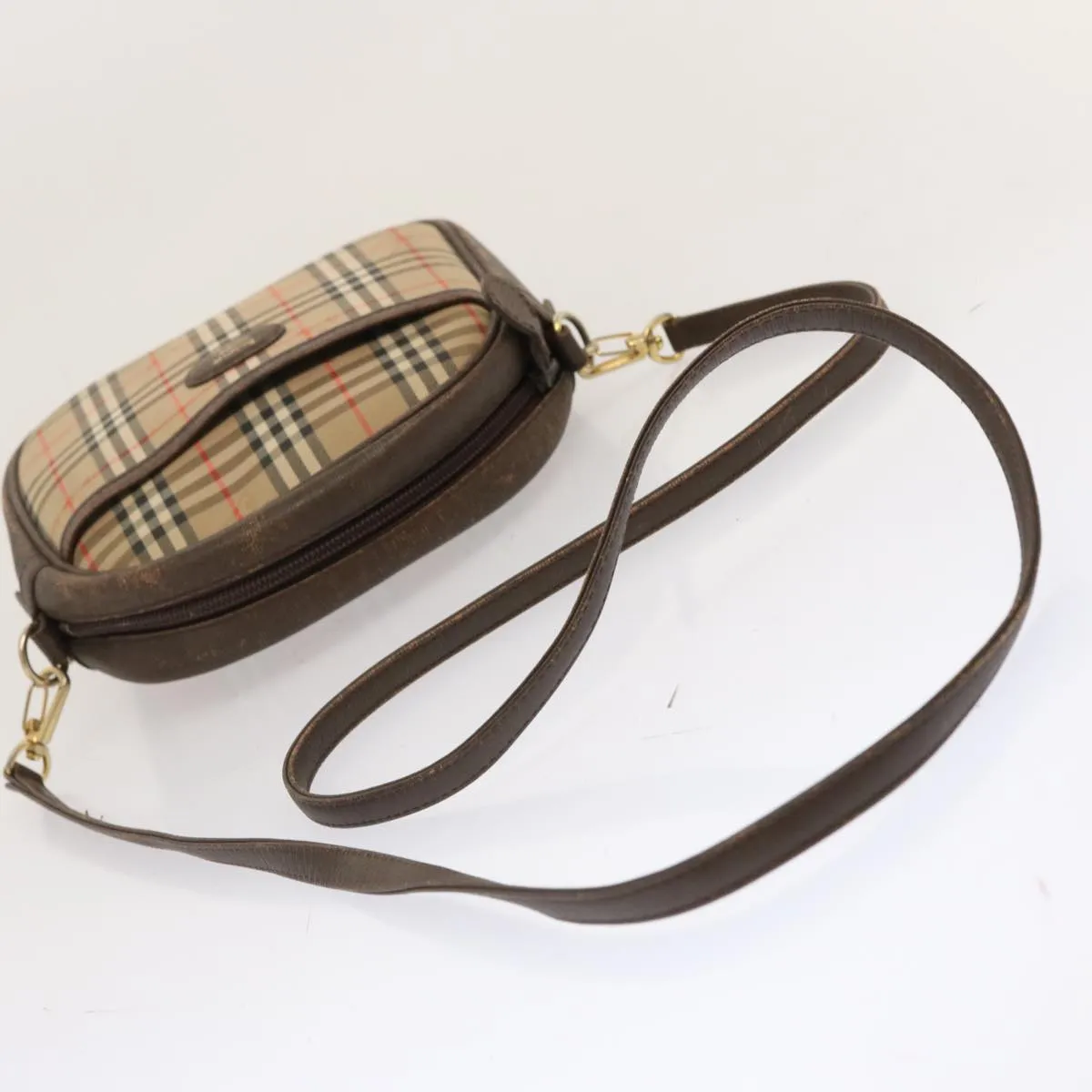 Trendy Inspired Burberryss Nova Check Shoulder Bag Canvas Beige Auth 72616