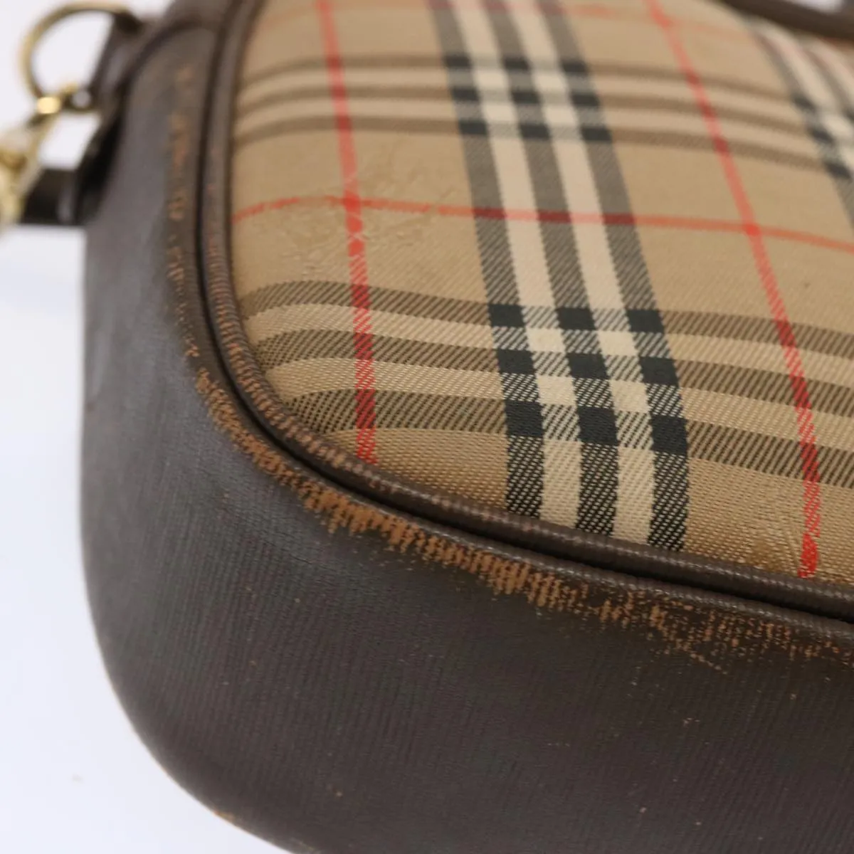 Trendy Inspired Burberryss Nova Check Shoulder Bag Canvas Beige Auth 72616