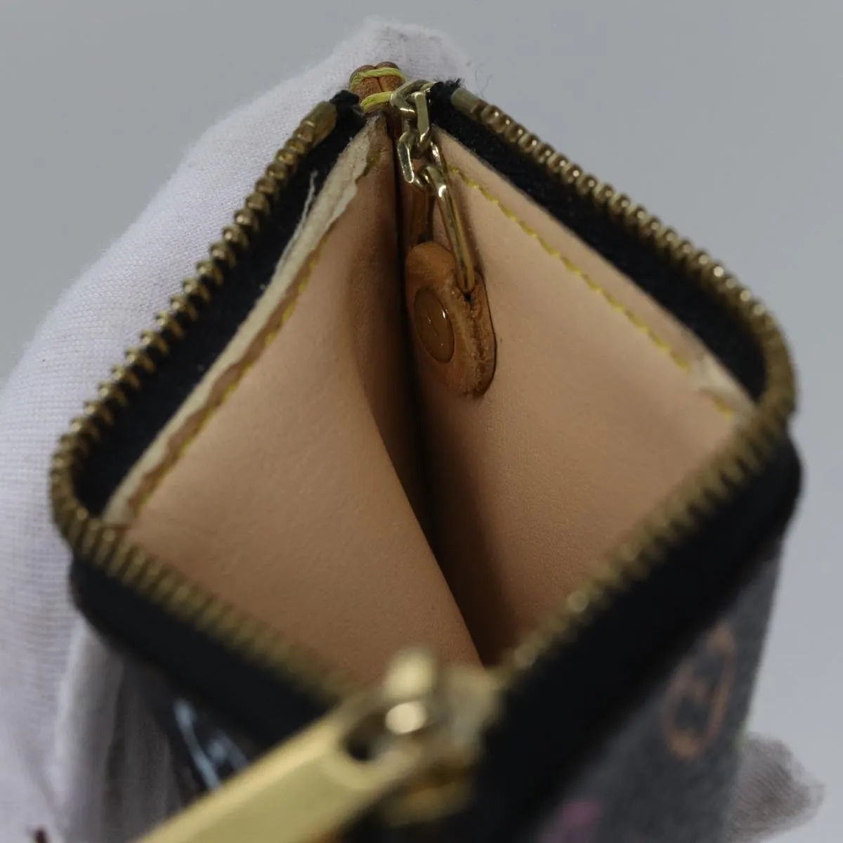 Trendy Inspired Louis Vuitton Monogram Multicolor Pochette Cles Purse Black M92654 Lv Auth 86029