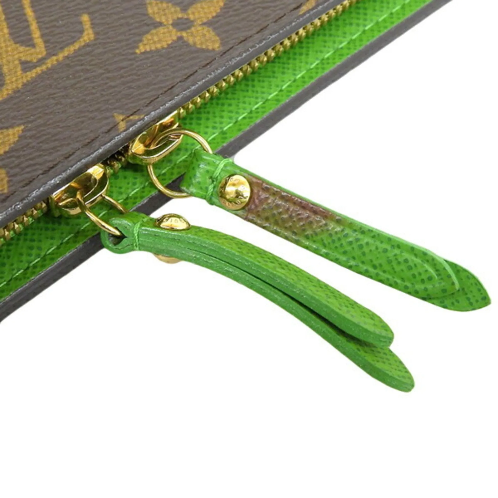 Trendy Inspired Louis Vuitton Monogram Portefeuille Insolite Round Bifold Long Wallet M66565 Brown Green Women's