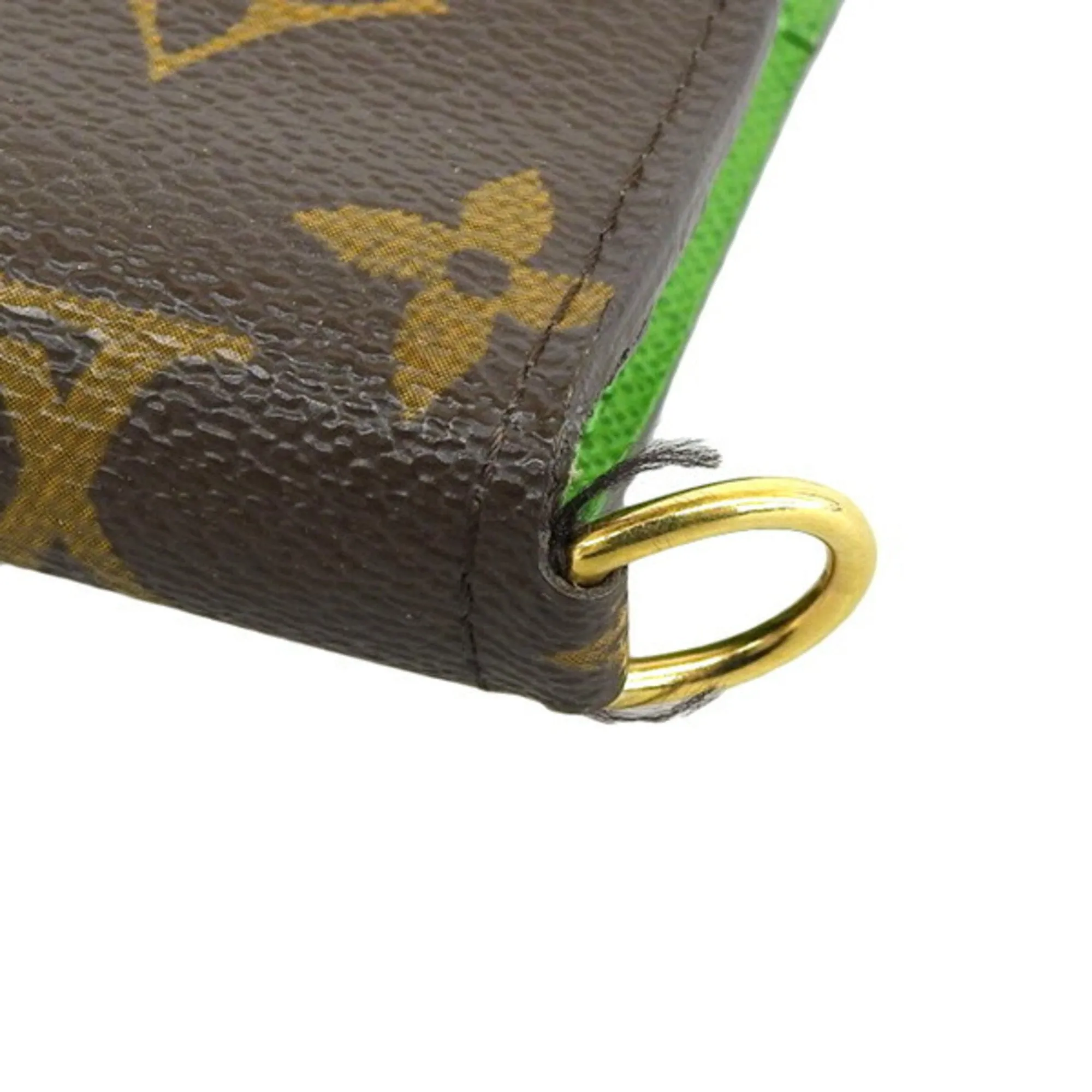 Trendy Inspired Louis Vuitton Monogram Portefeuille Insolite Round Bifold Long Wallet M66565 Brown Green Women's