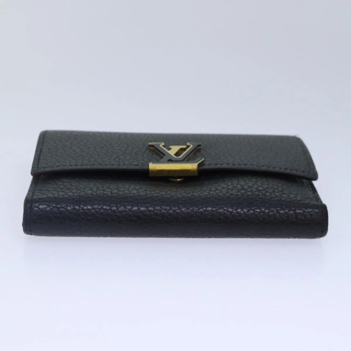 Trendy Inspired Louis Vuitton Portefeuille Capucines Compact Wallet Black M62157 Lv Auth Bs17177