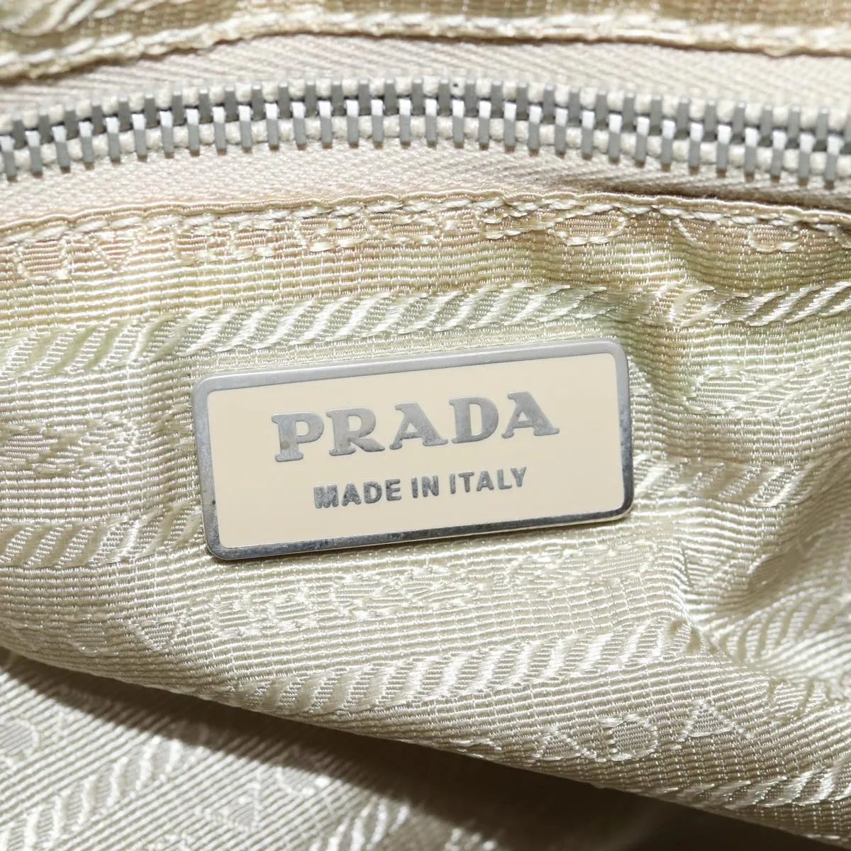 Trendy Inspired Prada Shoulder Bag Nylon Beige Auth 77348