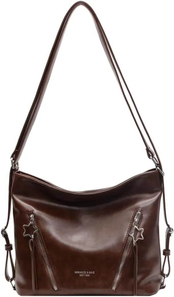 Trendy Star Large Capacity Shoulder Bag Adjustable Strap Backpack Class Commuter Cross Body Bags for Women 2025