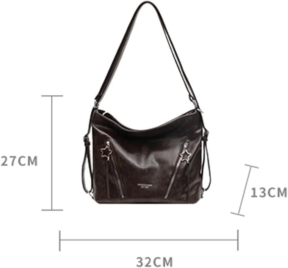 Trendy Star Large Capacity Shoulder Bag Adjustable Strap Backpack Class Commuter Cross Body Bags for Women 2025
