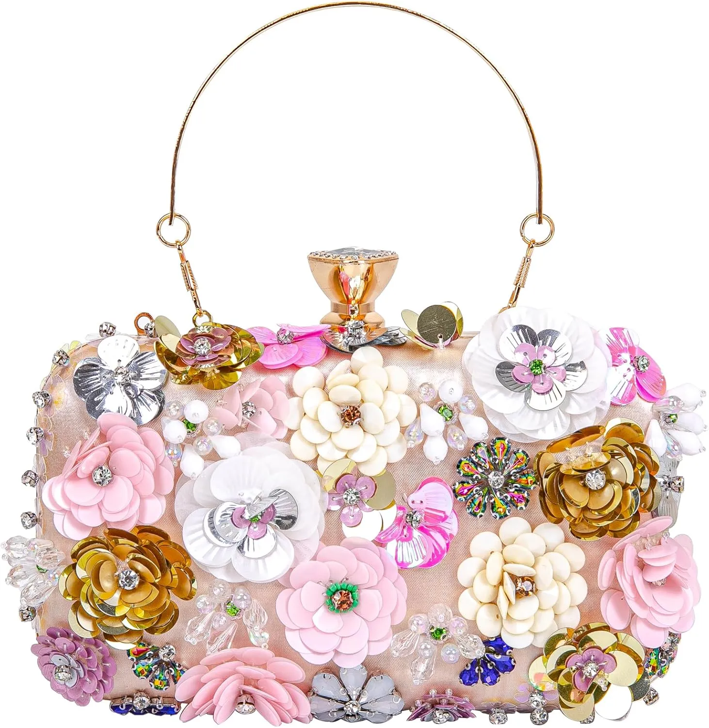 Women Clutches Flower Evening Handbag Chain Strap Shoulder Bag handbag Wedding bag purse