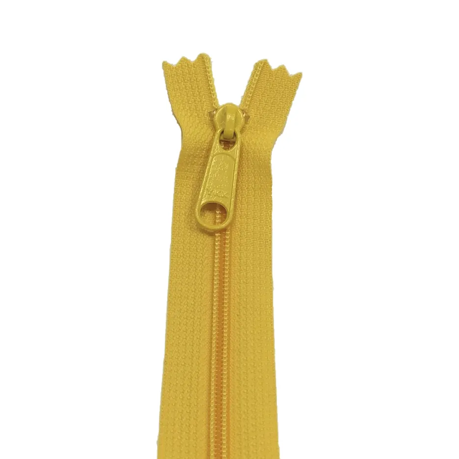 YKK Zip for bags colour 001 Yellow Gold